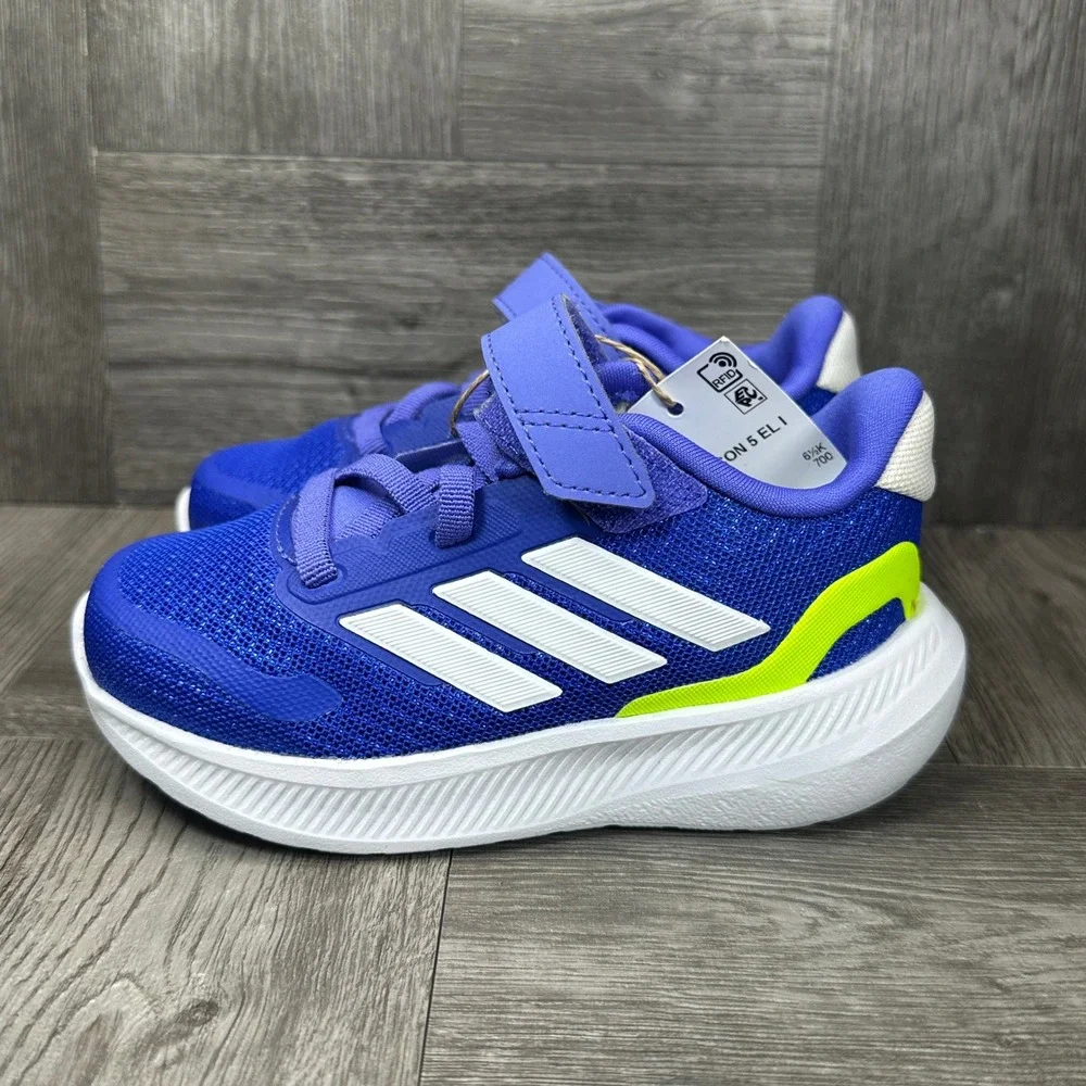 Adidas‎ Runfalcon 5 EL I Kids Size 5K Blue Mesh Athletic Running NEW  IE8595
